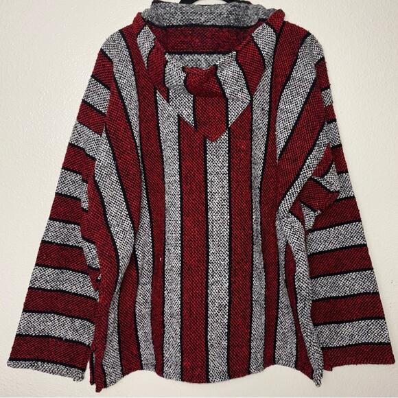Mexican Baja Hoodie Sweater red and gray unisex - Picture 12 of 16